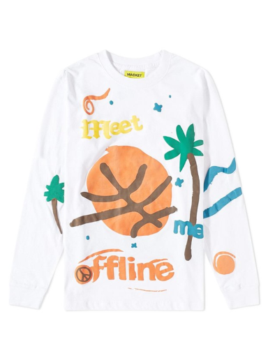 Majica MARKET Meet Me Offline Tee Bela | 398000330-2