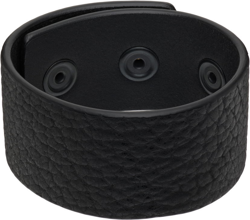 Zapestnica Rick Owens Rick Owens Concordians Anthem Leather Cuff Bracelet with Snaps Črna | RA02E0701 LBTBH