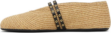 Oblačila Alaïa ALAÏA Paper Straw Ballerina Flats Bež | AA3A058TK036, 2