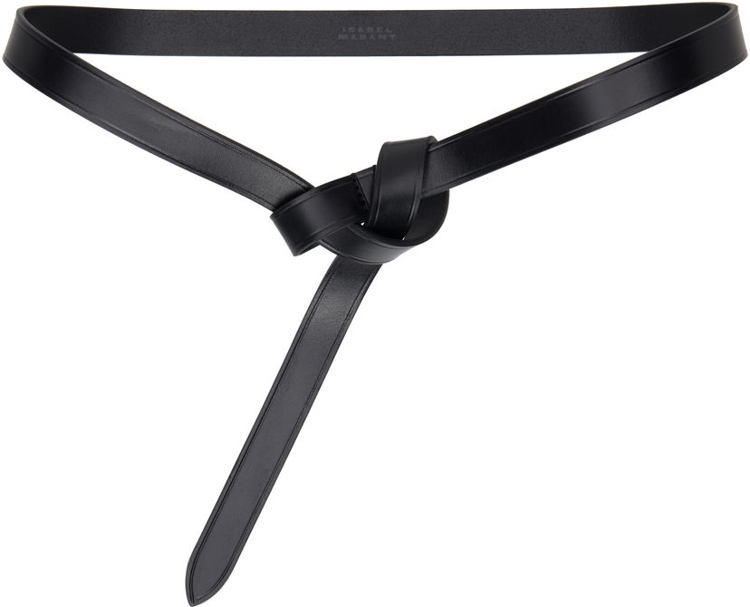 Pasovi ISABEL MARANT Kirka Leather Knot Tie Belt Črna | 24ACE248CFA-A3B65A
