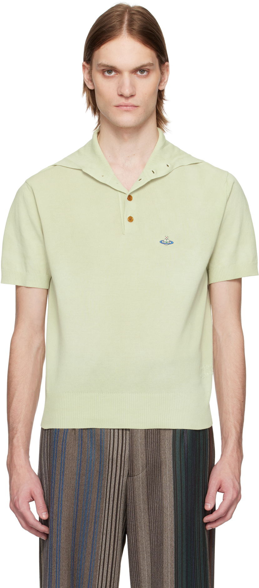 Polo majica Vivienne Westwood Vivienne Westwood Alex Knit Polo Shirt Zelena | 2701001P-Y003K-