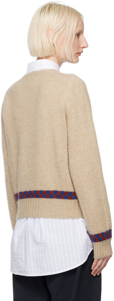Pleteni pulover YMC Jets Check Knit Sweater Bež | Q8XAV, 2