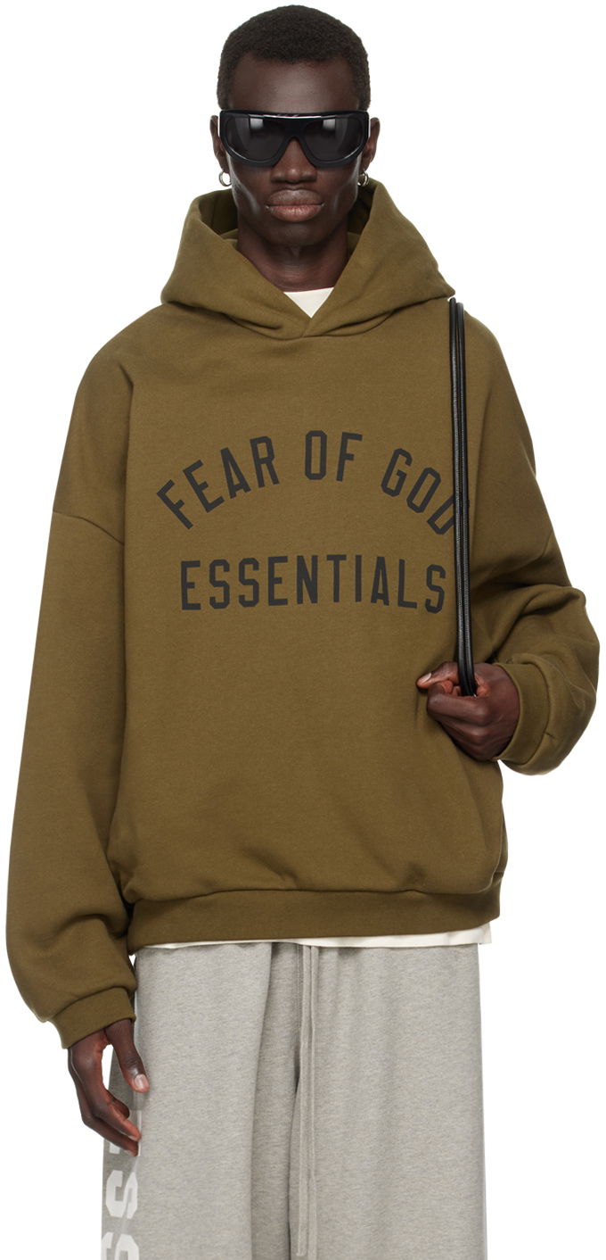 Pulover Fear of God Essentials Printed Logo Hoodie Zelena | 192BT246254F