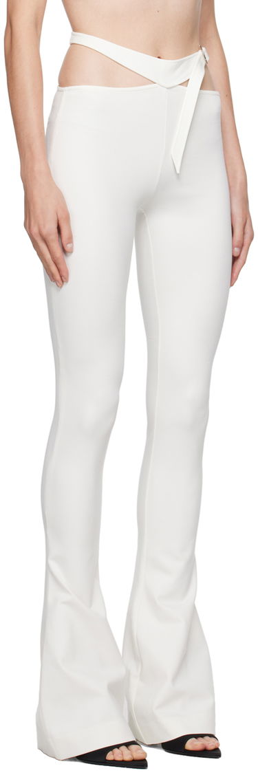 Hlače The Attico Attico Pin-Buckle Flare Pants Bela | 241WCP166 RY02, 1