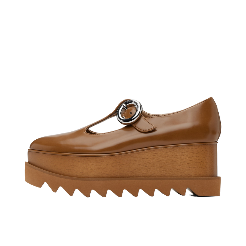 Superge in čevlji Stella McCartney Elyse T-Bar Platform Mary Janes Rjava | 810504AP0AQ0