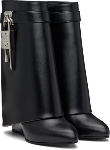 Superge in čevlji Givenchy Givenchy Shark Lock Wedge Ankle Boots Črna | BE602RE147001, 3