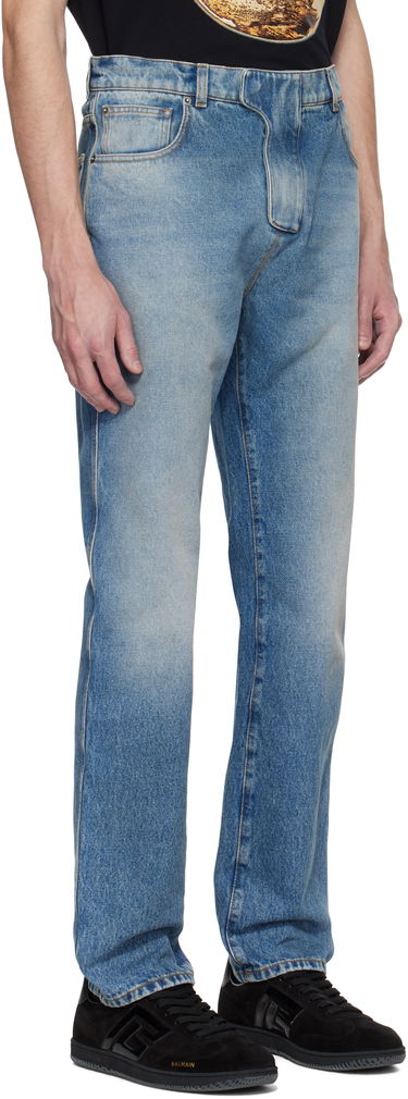 Kavbojke Balmain Balmain Regular Fit Jeans Modra | EH0MI083DF44, 1