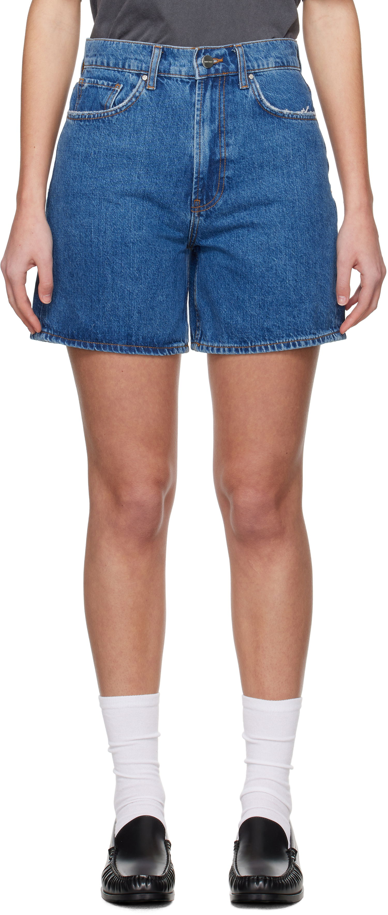 Kratke hlače Anine Bing ANINE BING Kat Denim Shorts Modra | A-05-10677-WHD6, 0