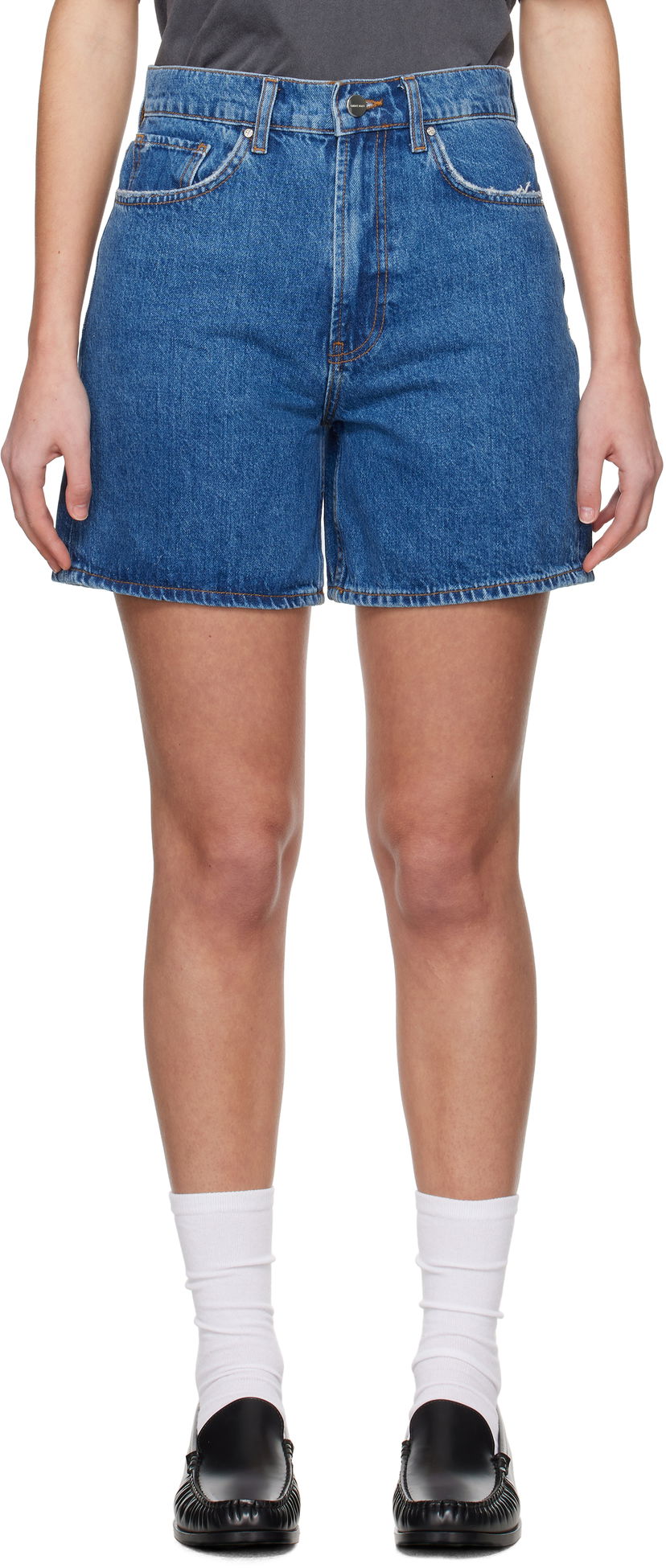 Kratke hlače Anine Bing ANINE BING Kat Denim Shorts Modra | A-05-10677-WHD6