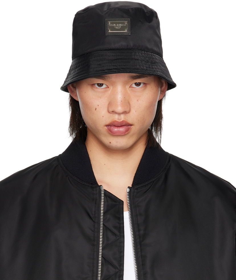 Klobuk Dolce & Gabbana Plate Bucket Hat Črna | GH701AGF853