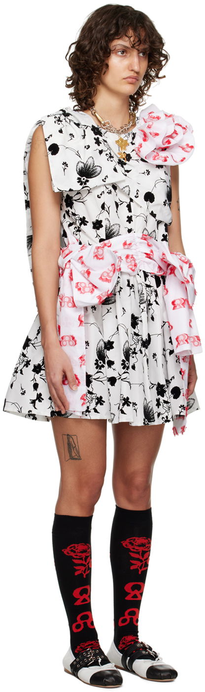 Obleke Chopova Lowena Floral Print Asymmetric Minidress Bela | 1277, 1