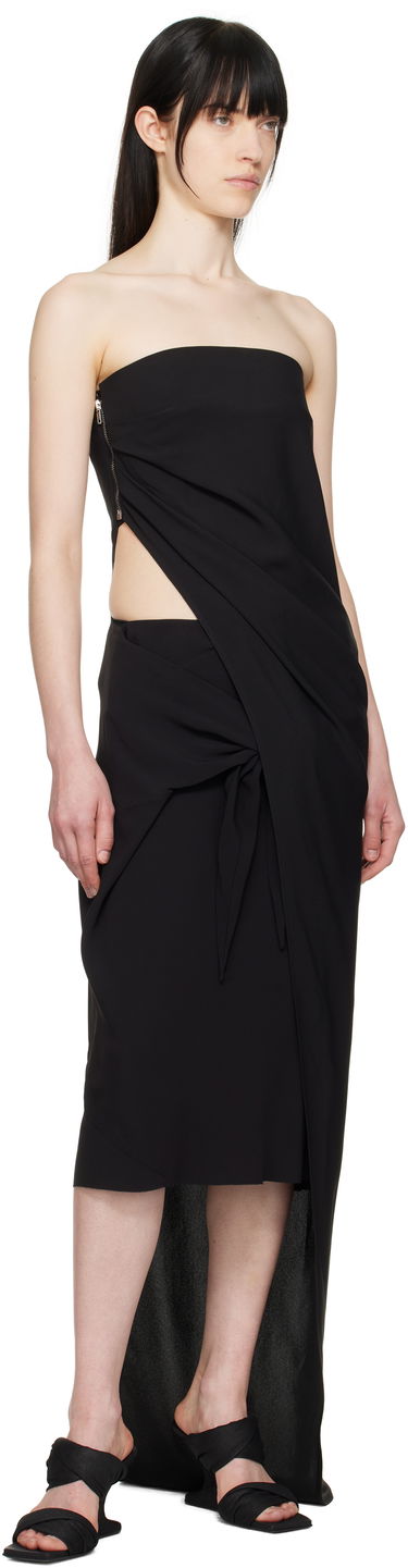 Krila Rick Owens Rick Owens Hollywood Strutter Tie Midi Skirt Črna | RP01E7372 Y, 3