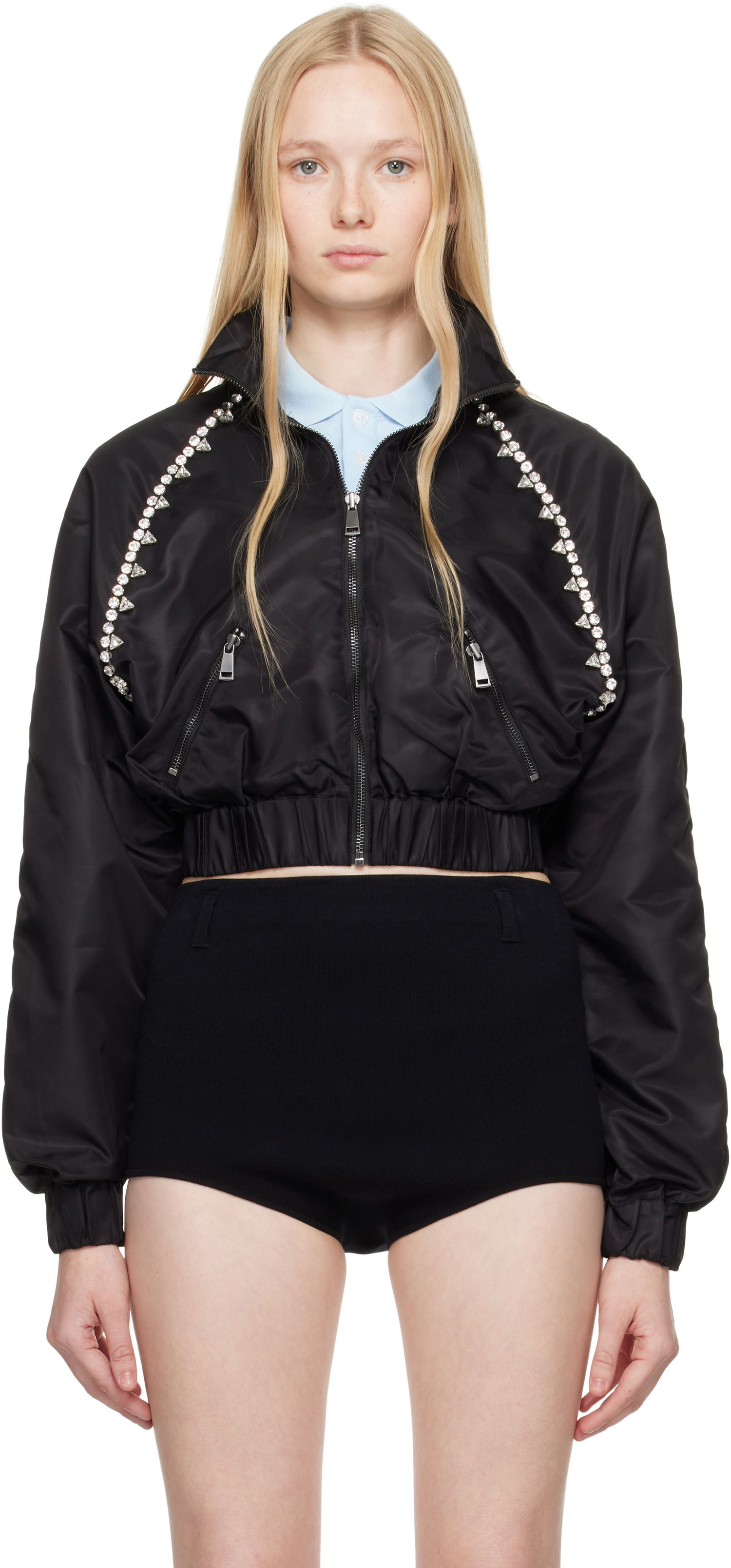 Bomber jakna Area AREA Crystal Trim Track Jacket Črna | SS25OU0028FA02, 0