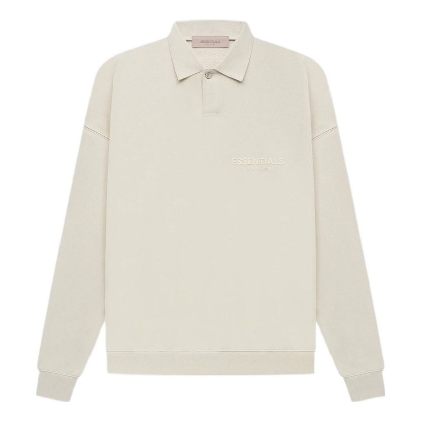 Pulover Fear of God Essentials Long Sleeve Polo Shirt Bež | FOG-SS22-181