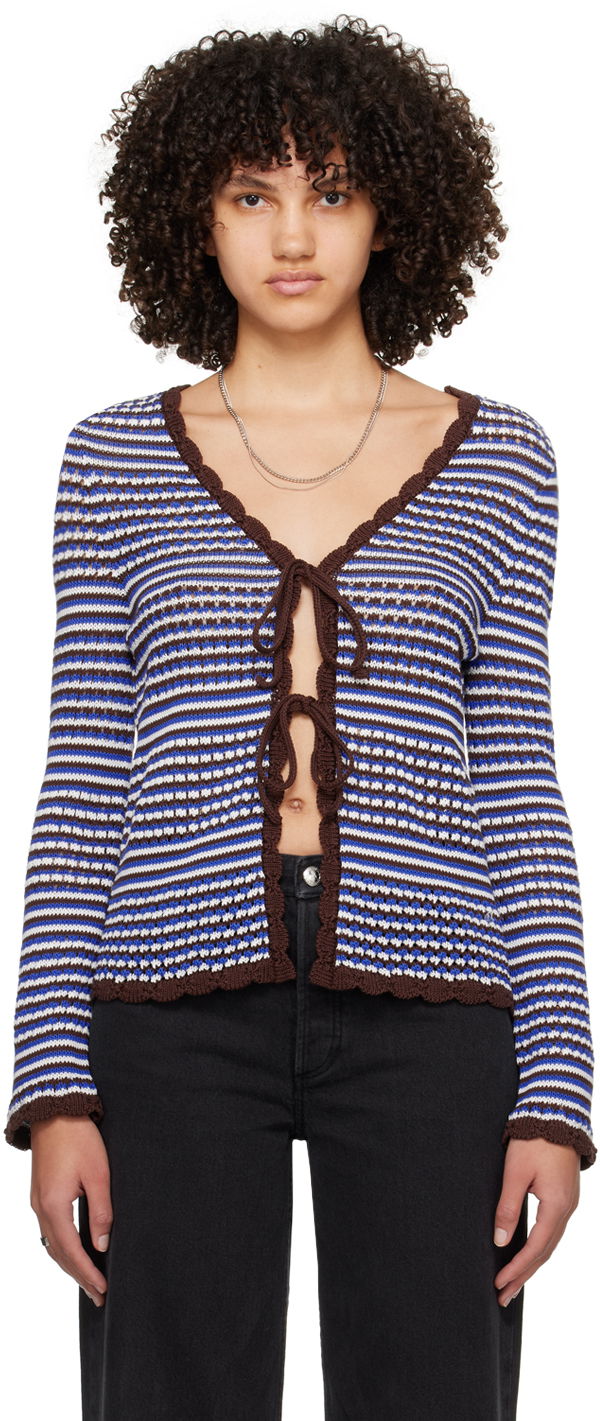 Pleteni pulover A.P.C. Manae Cardigan Modra | COGDJ-F22255