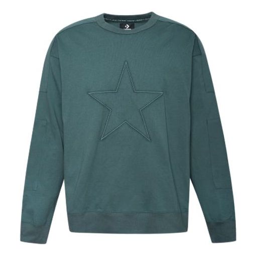 Pleteni pulover Converse Star Logo Sweatshirt Zelena | 10017895-351