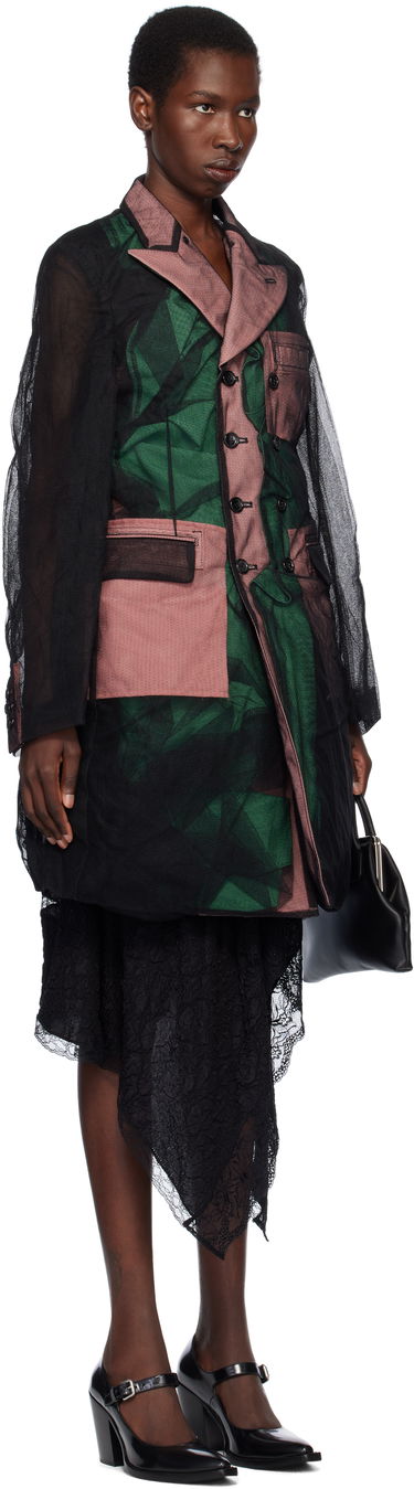 Plašči Comme des Garçons Comme des Garçons Homme Plus Tulle & Gabardine Coat Črna | PO-J035-051, 1