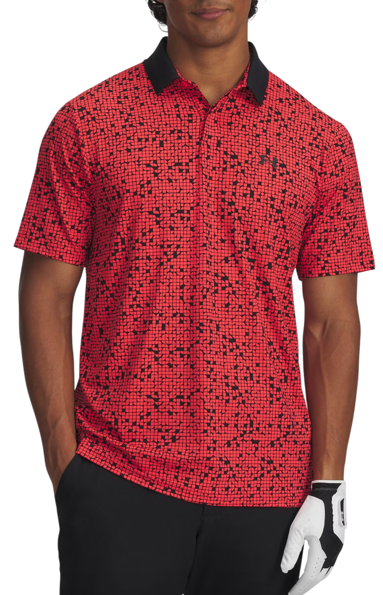 Polo majica Under Armour Drive Chill Printed Polo Rdeča | 1389597-713