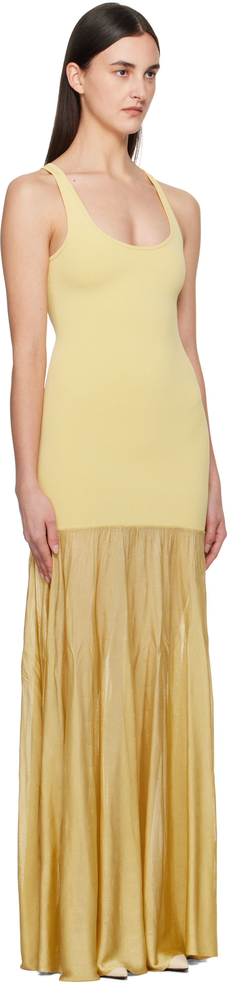 Obleke TOTEME TOTÊME Tank Maxi Dress Rumena | 251-WRD0180-YA0138, 1
