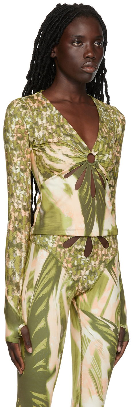 Krop-top Collina Strada Collina Strada Cutout Long Sleeve Top Zelena | XX3198, 1