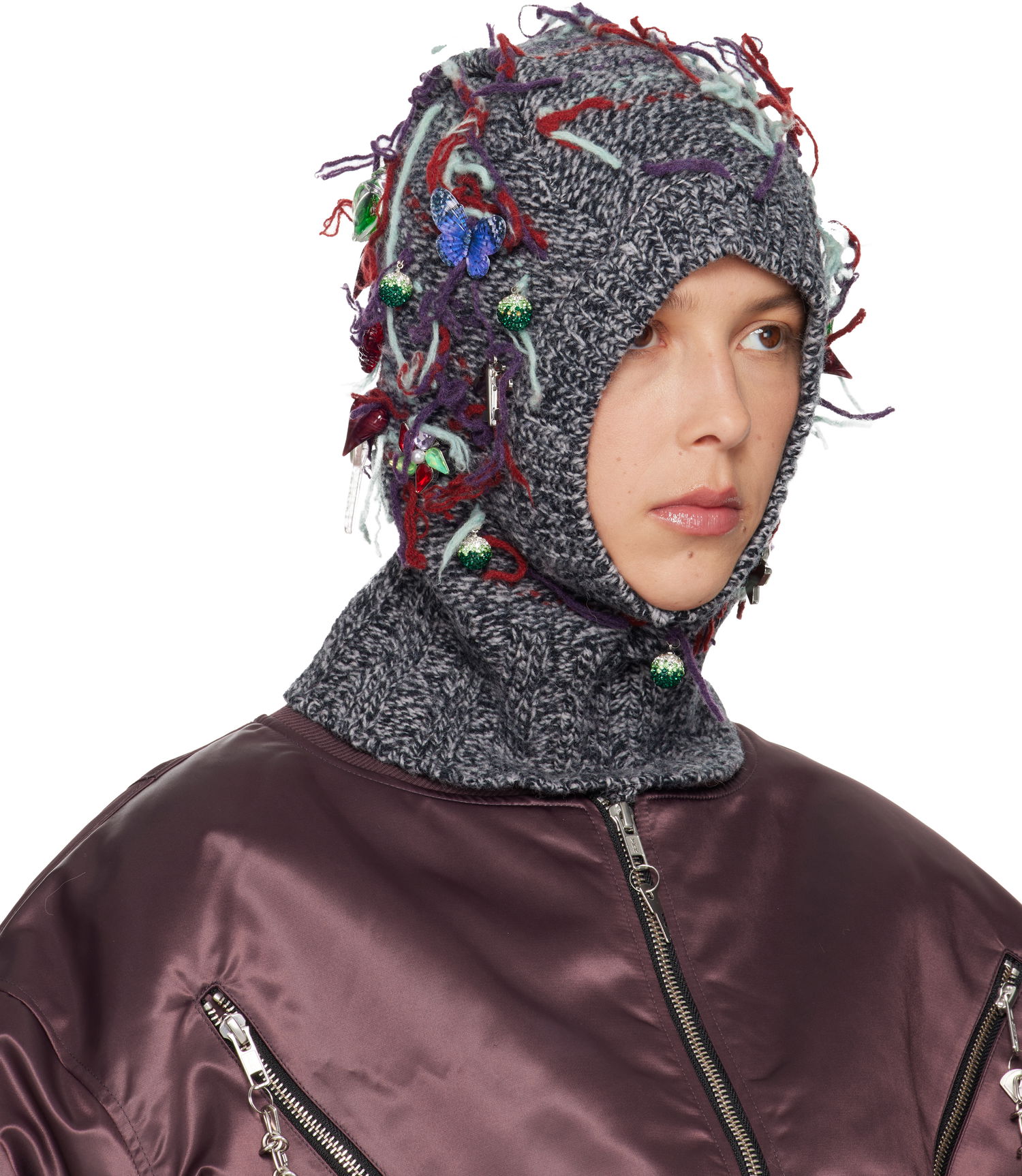 Klobuk Chopova Lowena Washed Up Knitted Embellished Balaclava Večbarvna | 6715, 1