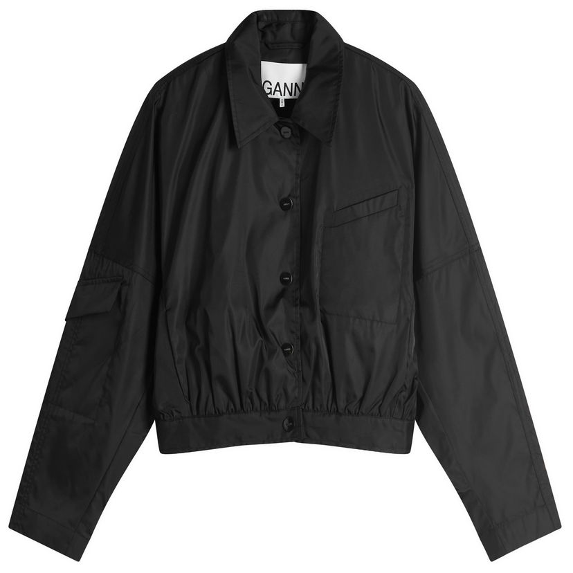 Bomber jakna GANNI Ganni Duchesse Nylon Short Jacket Črna | W0462