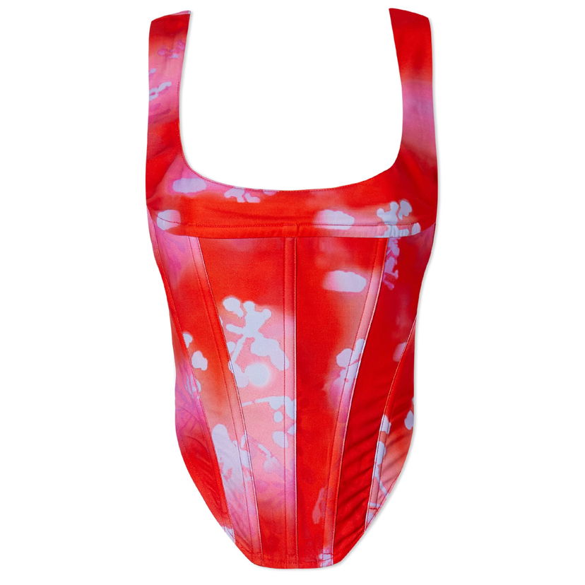 Krop-top Miaou Miaou Campbell Corset, Size Small Rdeča | 7020SCRRGM