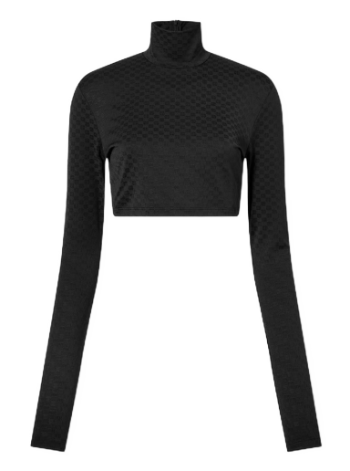 Krop-top Ambush Mini Monogram Crop Top Črna | BWAD041F22JER0011010