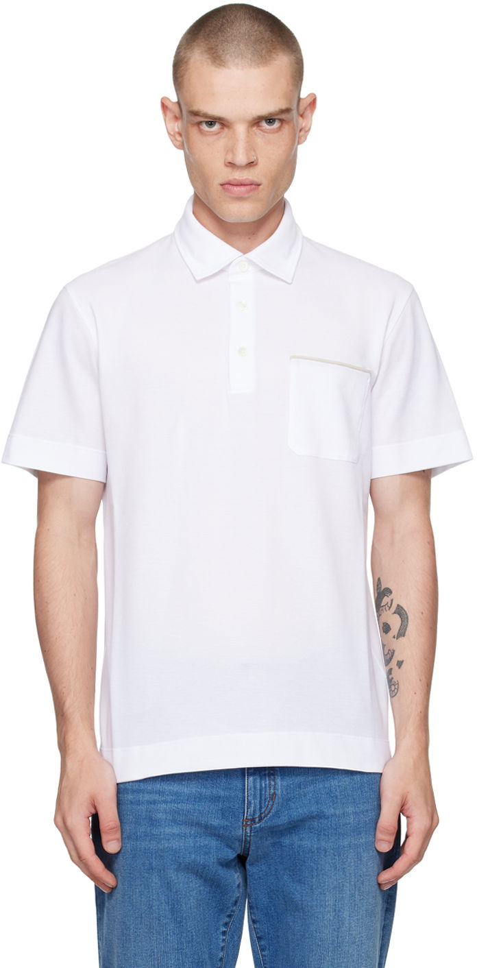 Polo majica ZEGNA White Pocket Polo Bela | UE392A8-E752