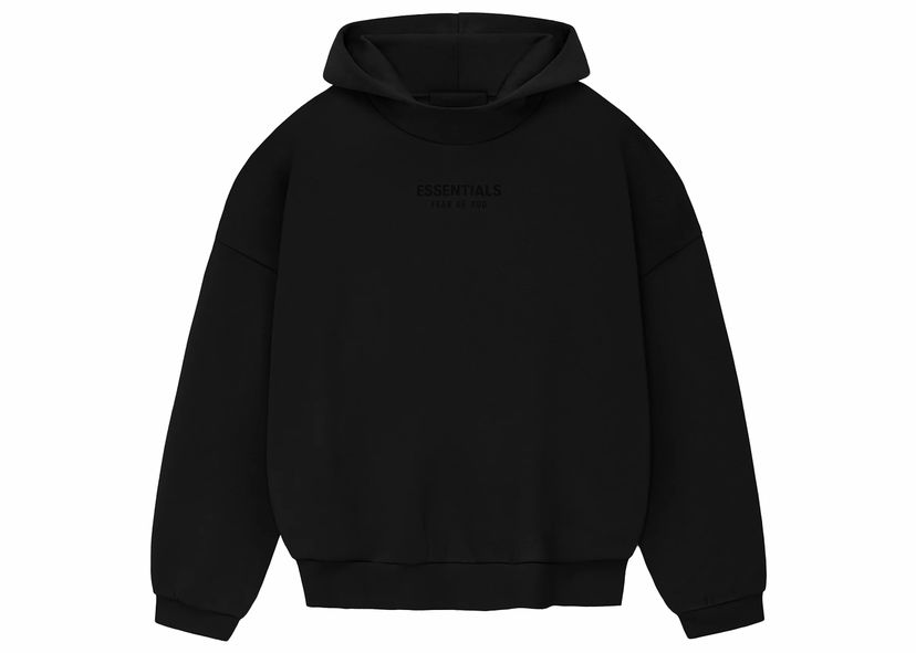 Pulover Fear of God Essentials Hoodie Jet Black Črna | 192BT232050F