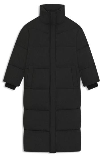 Puhovka BOSS Long Puffer Jacket Water-Repellent Finish Črna | 50548045