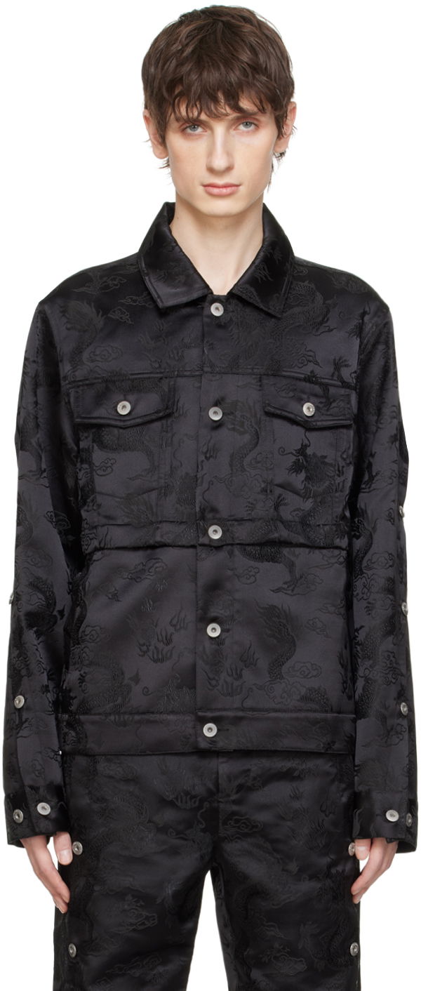 Jakna Feng Chen Wang Feng Chen Wang Dragon Jacquard Convertible Jacket Črna | FUS17JK07, 0