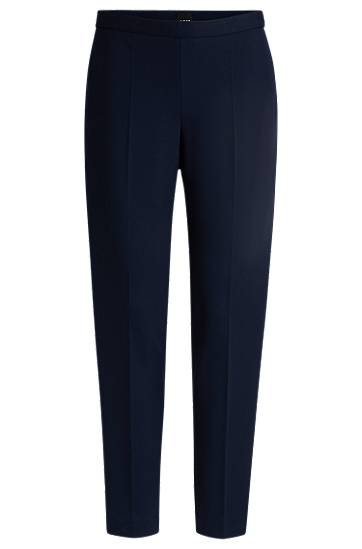 Hlače BOSS Regular Fit Creased Trousers Mornarica | 50535203