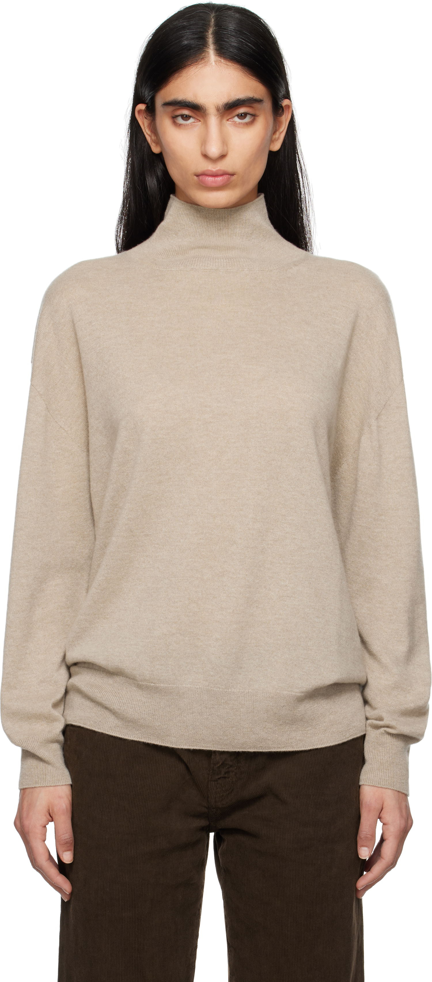 Pleteni pulover The Row The Row Jabari Turtleneck Sweater Bež | 8664-Y751, 0