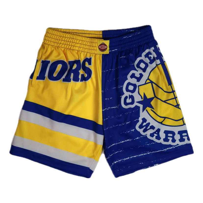 Kratke hlače Mitchell & Ness Mitchell & Ness Jumbotron 3.0 Golden State Warriors Shorts Modra | PSHR4984-GSWYYPPPMTWH