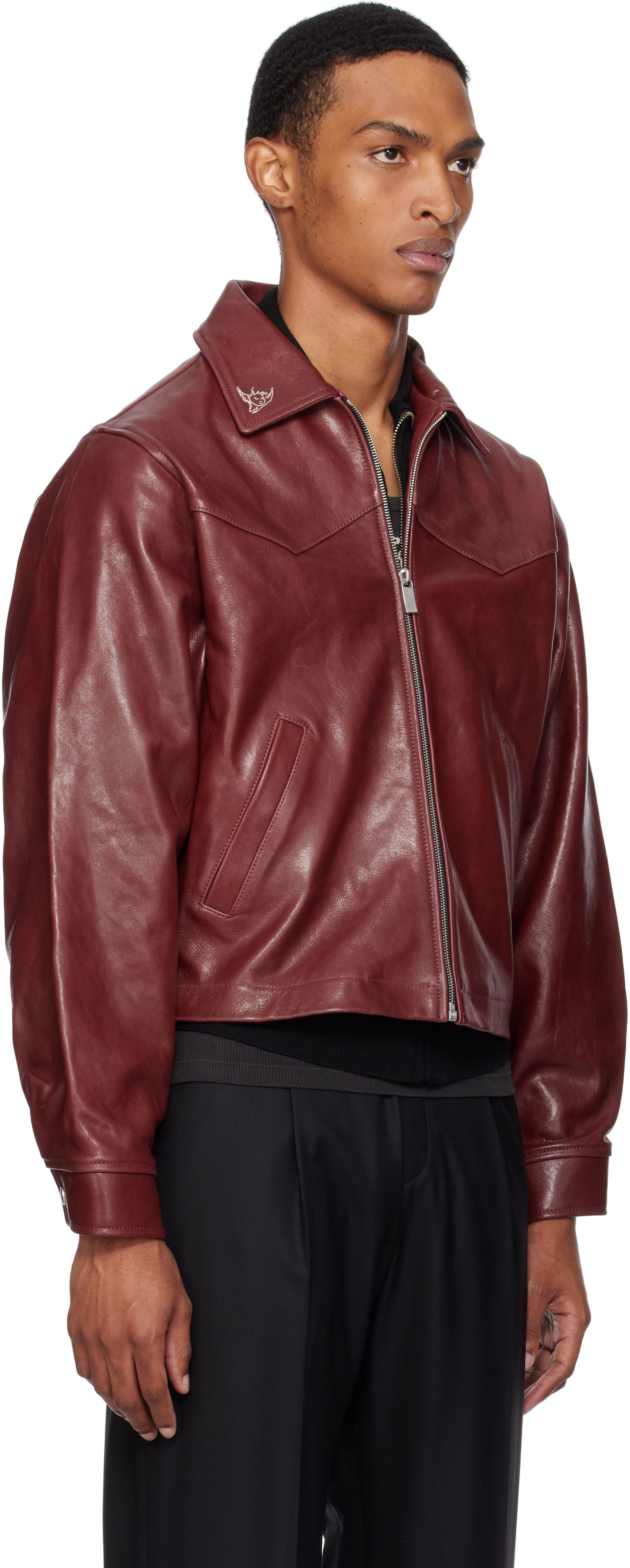 Jakna Enfants Riches Déprimés Enfants Riches Déprimés Principe de l'Amour Western Leather Jacket Bordo | 030-508, 1