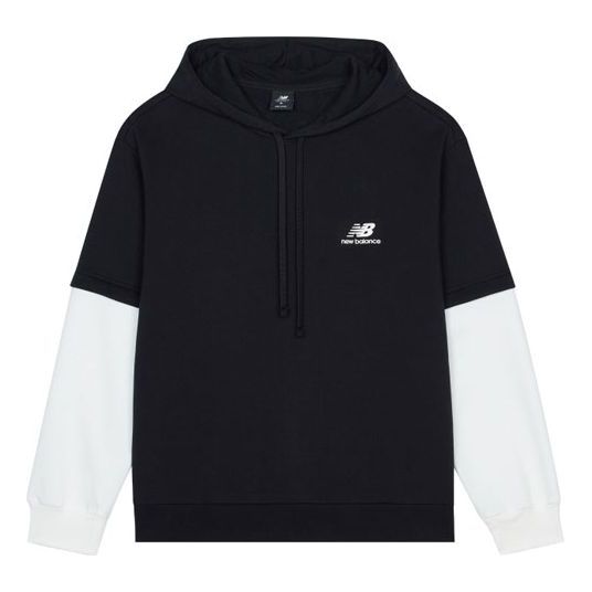 Pulover New Balance Colorblock Shoulder Drop Hoodie Črna | AMT13342-BK, 0