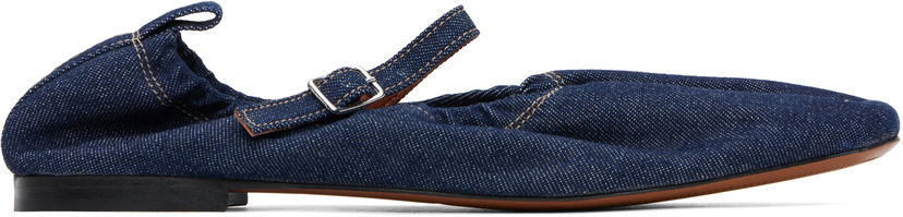 Oblačila MAISON KITSUNÉ Maison Kitsuné Denim Ballerina Flats Modra | NW04302WW0081