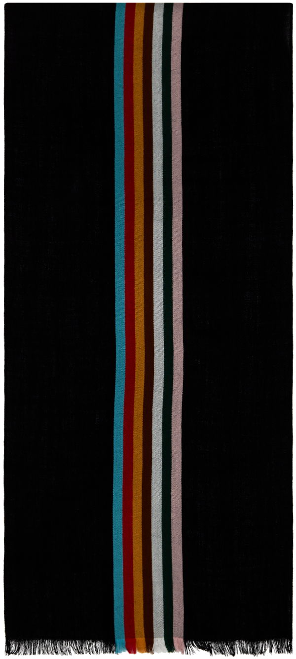 Šala Paul Smith Paul Smith Central Stripe Scarf Črna | M1A-150C-J324-79-0