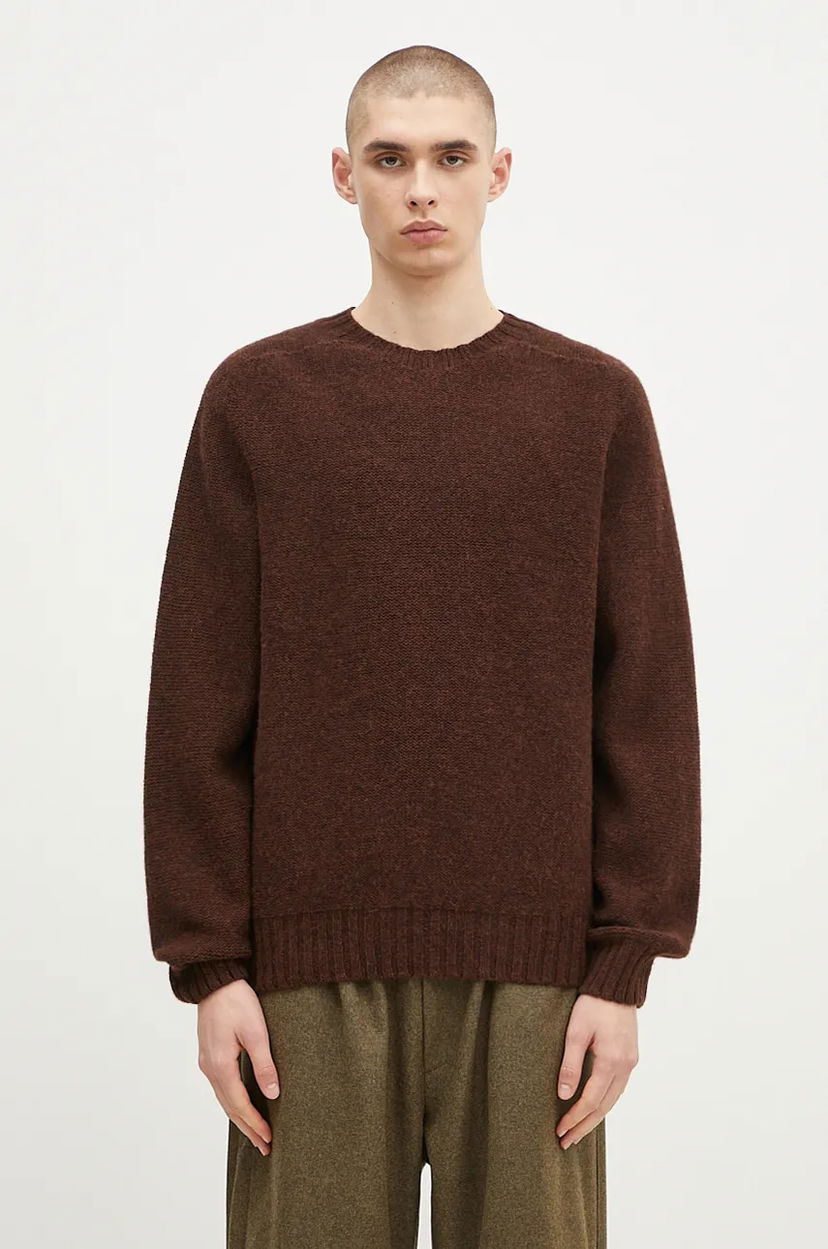 Pleteni pulover Universal Works Universal Works Lightweight Wool Sweater Rjava | 31760.COFFEE