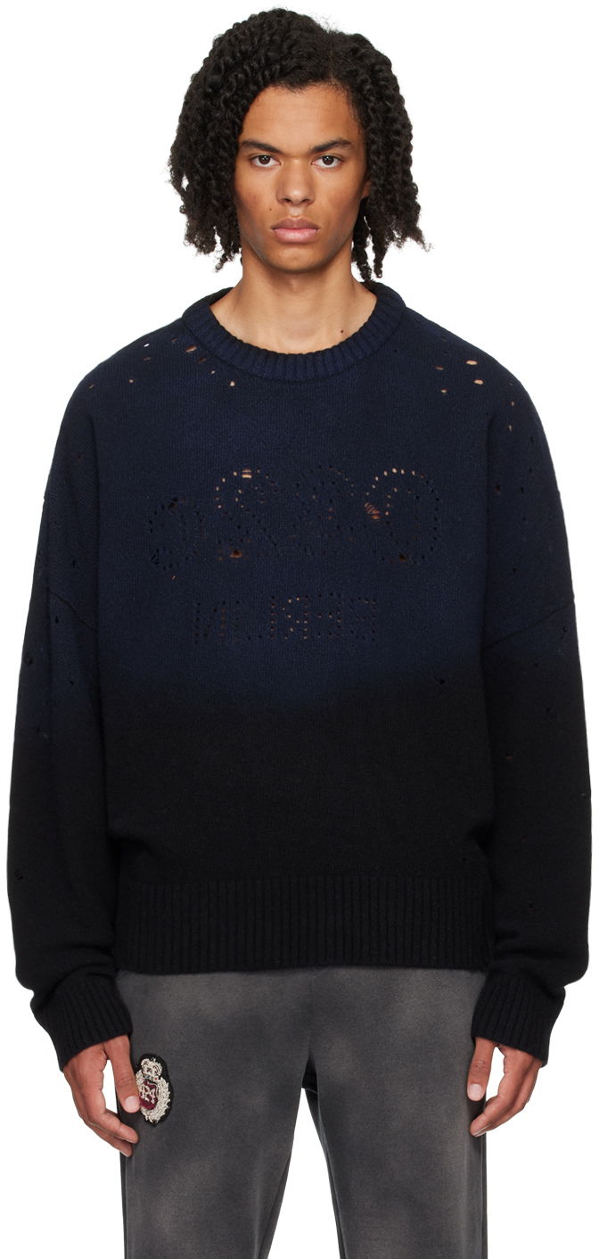 Pleteni pulover 032C Laser Selfie Sweater Modra | F24-URK-1512-050