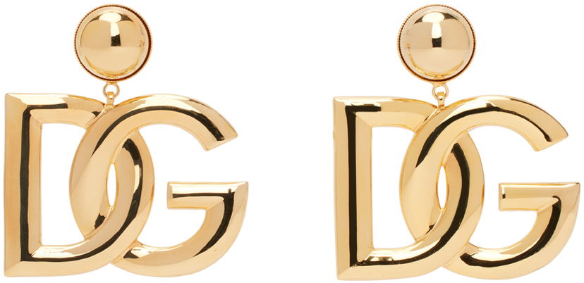 Uhani Dolce & Gabbana Gold 'DG' Earrings Kovinski | WEN6P3 W1111