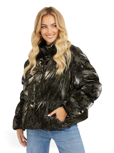 Puhovka GUESS Phyton Print Črna | W3BL29WFQX0
