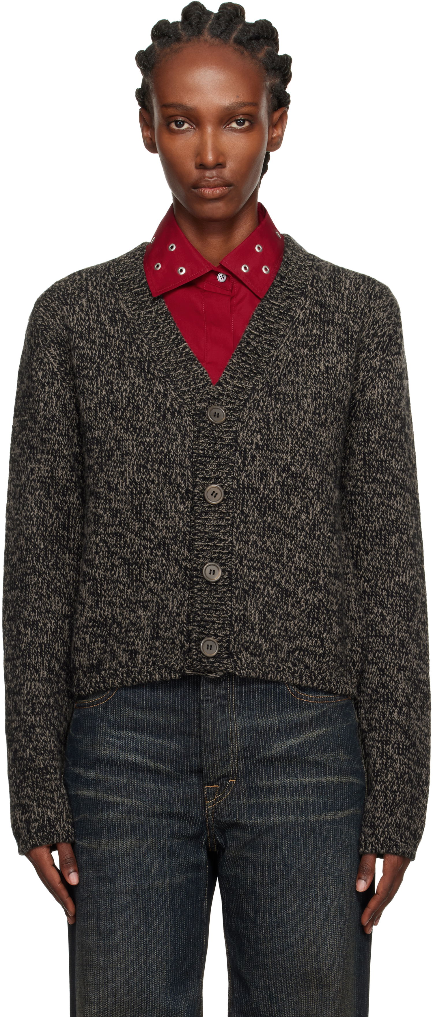 Pleteni pulover OUR LEGACY Our Legacy Academy Knit Cardigan Siva | W4253AB, 0