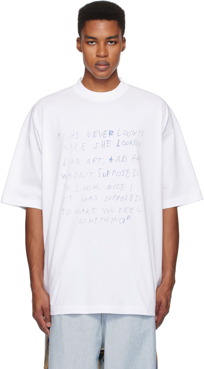 Majica VETEMENTS Oversized 'She Never Looked Nice' T-Shirt Bela | UA66TR630W