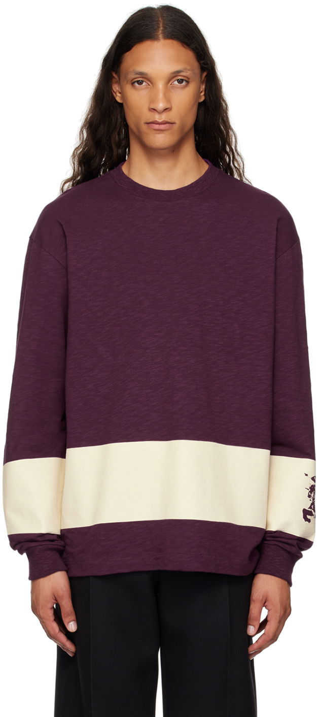 Majica Burberry Stripe Long Sleeve T-Shirt Lila | 8091890