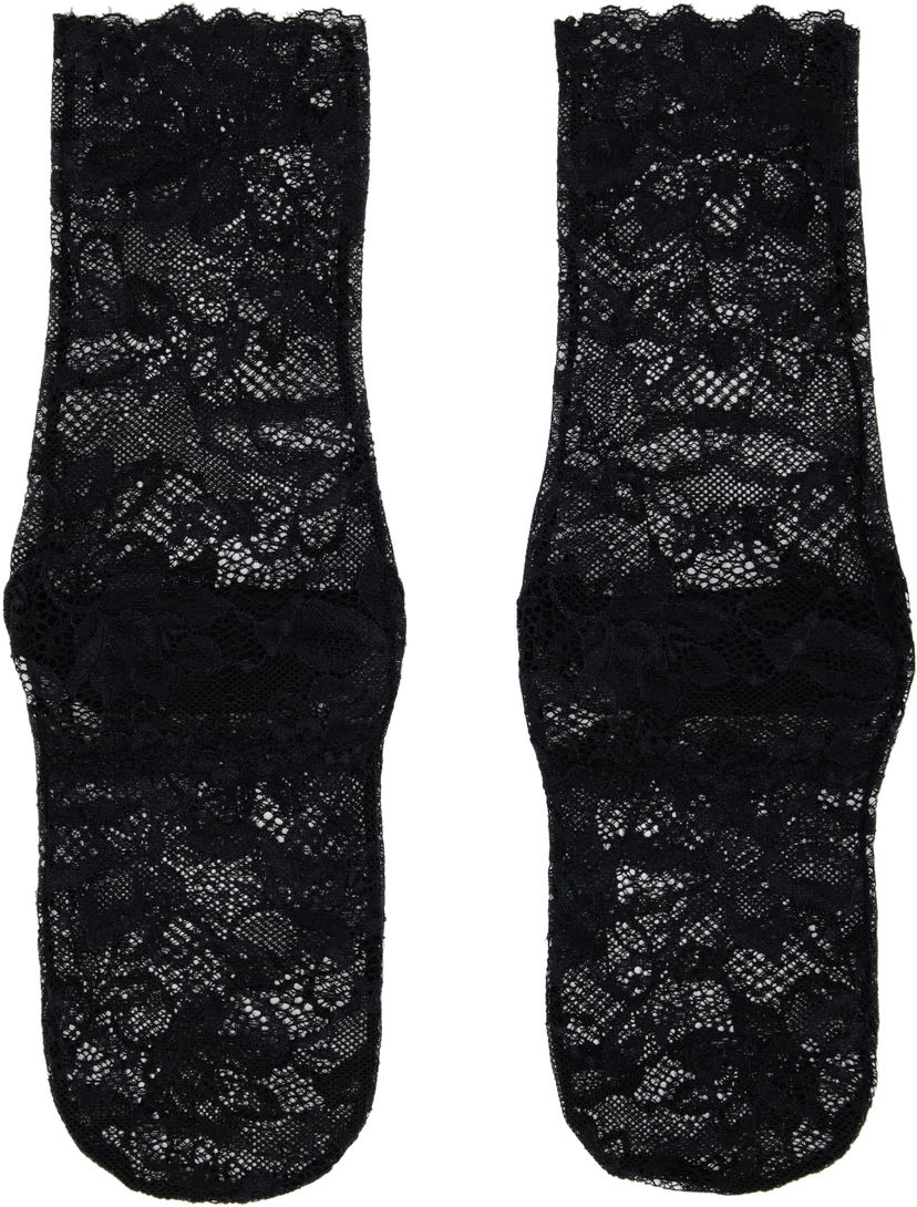 Nogavice UNDERCOVER UNDERCOVER Floral Lace Socks Črna | UC1E1L04