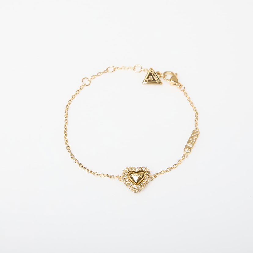 Zapestnica GUESS Beloved Pave Heart Bracelet Rumena | JUBB05022JW-GOLD