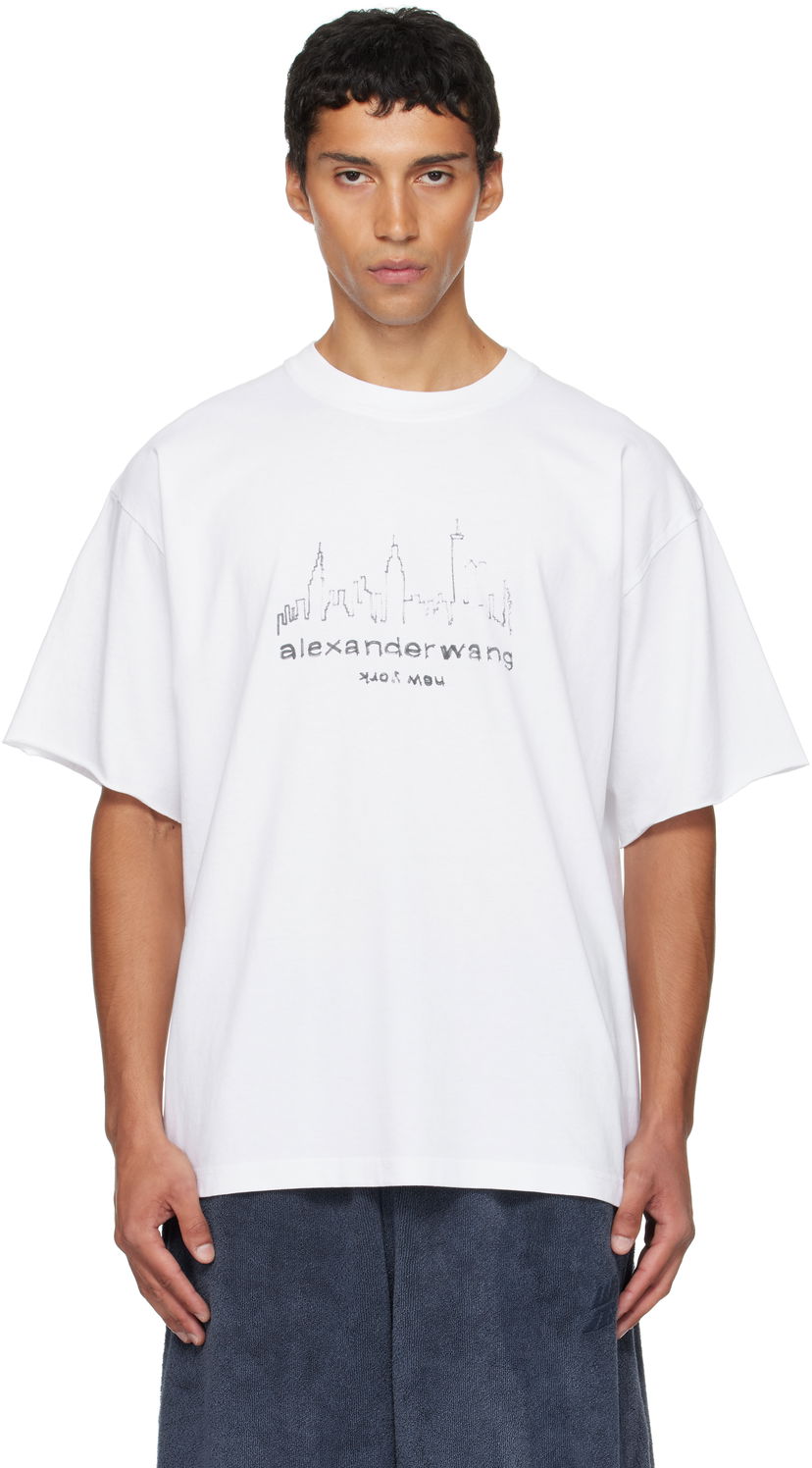 Majica Alexander Wang Alexander Wang Graphic Short Sleeve T-Shirt Bela | UCC3251842