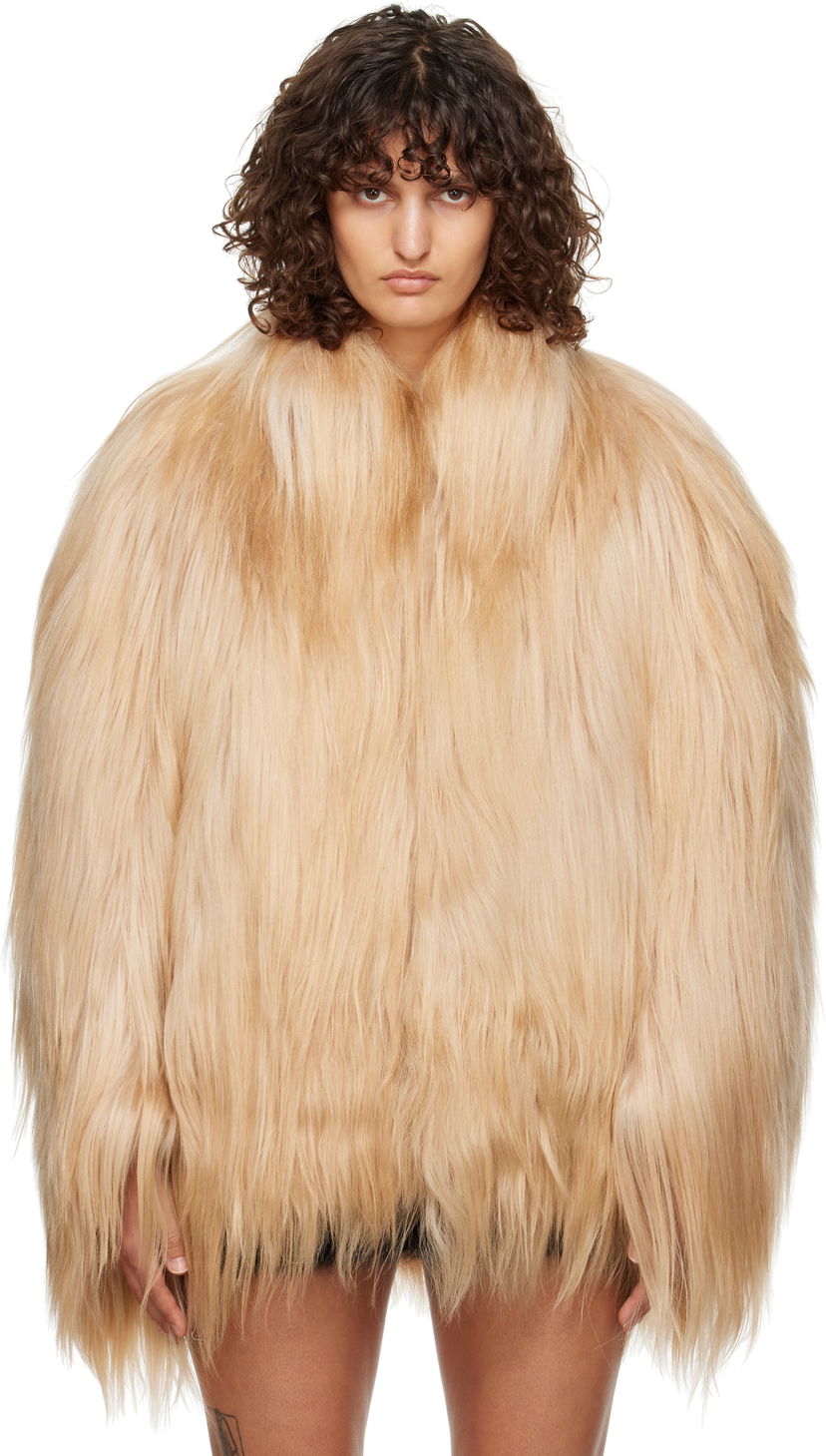Jakna Marni Long Hair Short Faux-Fur Roza | JKMX0328U0 ULG145